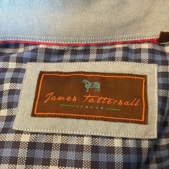 James Tattersall men’s blue long sleeve button down shirt size medium - Picture 7 of 9